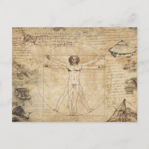 Leonardo Da Vinci Het Man van Vitruvian Briefkaart