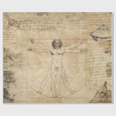 Leonardo Da Vinci Het Man van Vitruvian Cadeaupapier (Vlak)