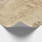 Leonardo Da Vinci Het Man van Vitruvian Cadeaupapier (Hoek)