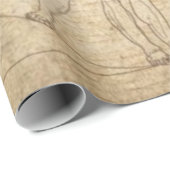 Leonardo Da Vinci Het Man van Vitruvian Cadeaupapier (Rol Hoek)