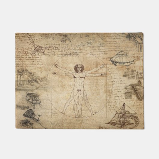 Leonardo Da Vinci Het Man van Vitruvian Deurmat (Voorkant)