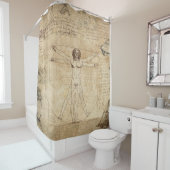 Leonardo Da Vinci Het Man van Vitruvian Douchegordijn (In situ)