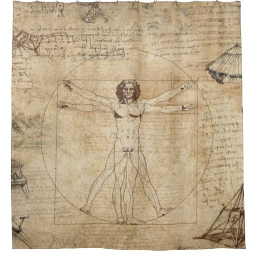 Leonardo Da Vinci Het Man van Vitruvian Douchegordijn (Voorkant)