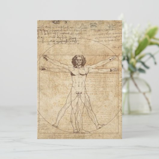 Leonardo Da Vinci Het Man van Vitruvian Kaart (Staand voorkant)