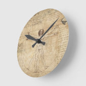 Leonardo Da Vinci Het Man van Vitruvian Ronde Klok (Hoek)