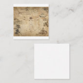 Leonardo Da Vinci Het Man van Vitruvian Vierkante Visitekaartje (Voorkant / Achterkant)