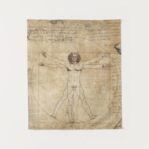 Leonardo Da Vinci Het Man van Vitruvian Wandkleed