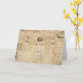 Leonardo da Vinci Het Vitruviaanse Man Kaart (Gele Bloem)