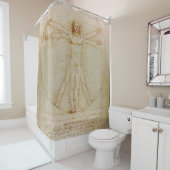 Leonardo Da Vinci, het Vitruviaanse Man, Renaissan Douchegordijn (In situ)