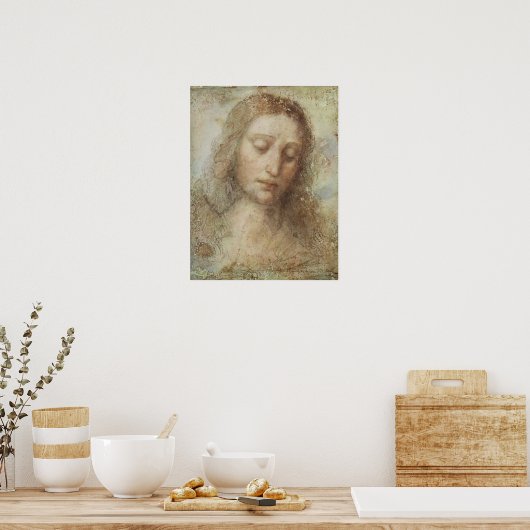 Leonardo da Vinci Hoofd Christus Poster (Keuken)