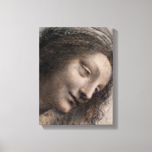 Leonardo da Vinci Hoofd van de Maagd Canvas Afdruk (Voorkant)