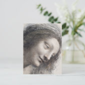 Leonardo da Vinci Hoofd van de Maagd Schets Kunst Briefkaart (Staand voorkant)