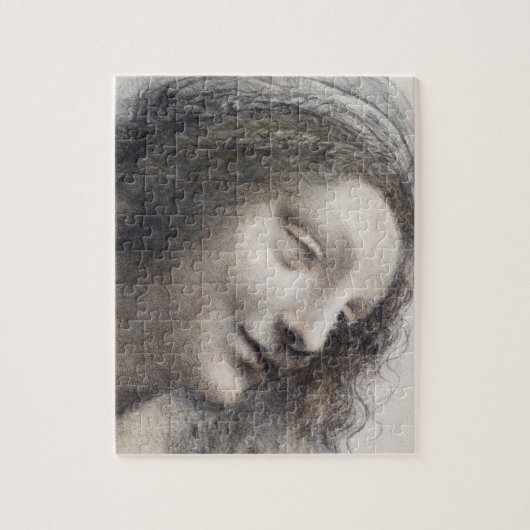 Leonardo da Vinci Hoofd van de Maagd Schets Kunst Legpuzzel (Verticaal)
