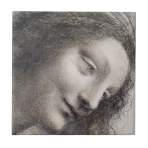 Leonardo da Vinci Hoofd van de Maagd Schets Kunst Tegeltje