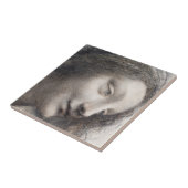 Leonardo da Vinci Hoofd van de Maagd Schets Kunst Tegeltje (Zijkant)
