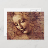 Leonardo da Vinci - hoofd van een jonge vrouw Briefkaart (Voorkant / Achterkant)