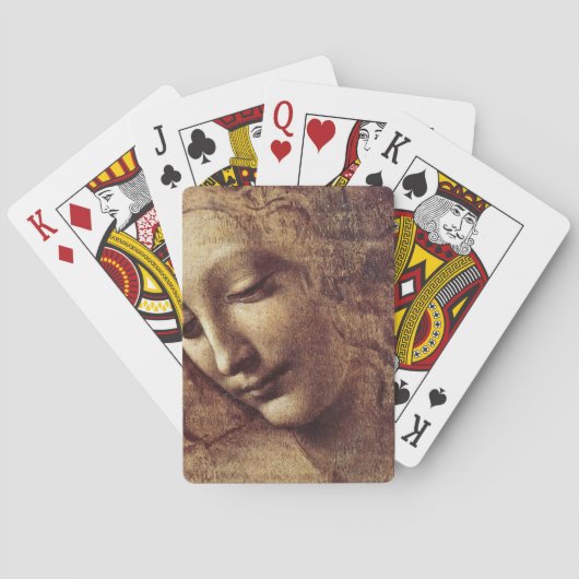 Leonardo da Vinci - hoofd van een jonge vrouw Pokerkaarten (Achterkant)