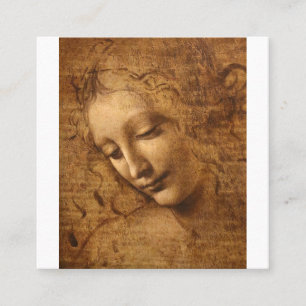 Leonardo da Vinci hoofd van een vrouw Vierkante Visitekaartje