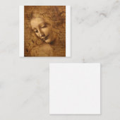 Leonardo da Vinci hoofd van een vrouw Vierkante Visitekaartje (Voorkant / Achterkant)