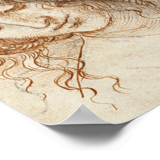 Leonardo da Vinci - Hoofd van Leda Poster (Hoek)