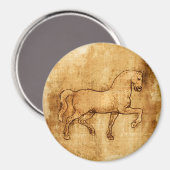 Leonardo Da Vinci Horse Art Magneet (Voorkant / Achterkant)