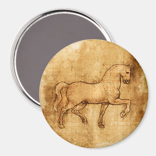 Leonardo Da Vinci Horse Art Magneet (Voorkant / Achterkant)