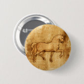 Leonardo Da Vinci Horse Art Ronde Button 5,7 Cm (Voorkant /achterkant)