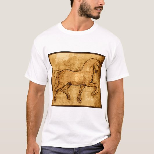 Leonardo Da Vinci Horse Art T-shirt (Voorkant)