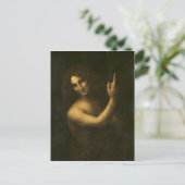 Leonardo da Vinci - Johannes de Doper Schilderij Briefkaart (Staand voorkant)