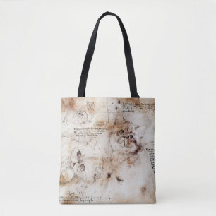 Leonardo da Vinci Katte Schets Boodschappentas Tote Bag