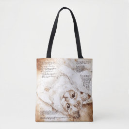 Leonardo da Vinci Katten Schets Boodschappentas Tote Bag