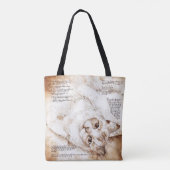 Leonardo da Vinci Katten Schets Boodschappentas Tote Bag (Achterkant)