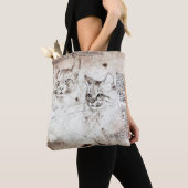 Leonardo da Vinci Kattenschets Boodschappentas Tote Bag (Dichtbij)