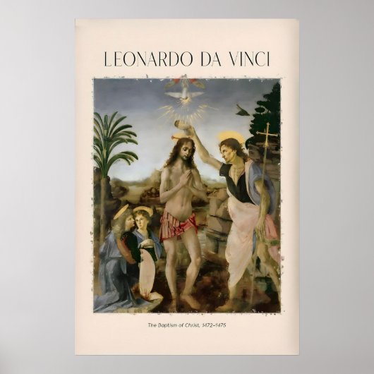 Leonardo da Vinci Kunstprint De Doop van Poster (Voorkant)