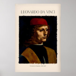 Leonardo da Vinci Kunstprint - Portret van een Poster
