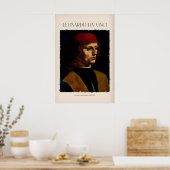 Leonardo da Vinci Kunstprint - Portret van een Poster (Keuken)