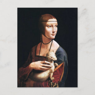 Leonardo Da Vinci Lady met een Ermine-Briefkaart Briefkaart