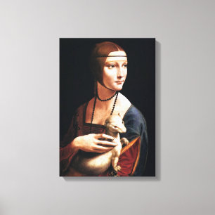 Leonardo Da Vinci Lady met een Ermine Canvas-omsla Canvas Afdruk
