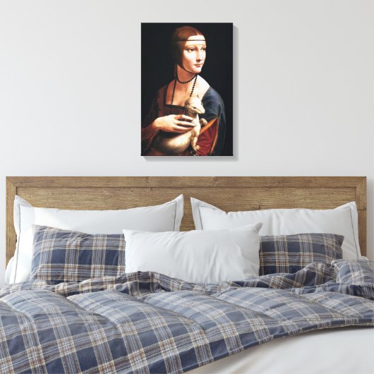 Leonardo Da Vinci Lady met een Ermine Canvas Wrap (Insitu (Slaapkamer))