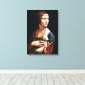 Leonardo Da Vinci Lady met een Ermine Canvas Wrap (Insitu (Houten vloer))