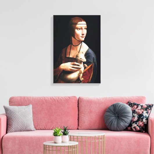 Leonardo Da Vinci Lady met een Ermine Canvas Wrap (Insitu (Woonkamer))