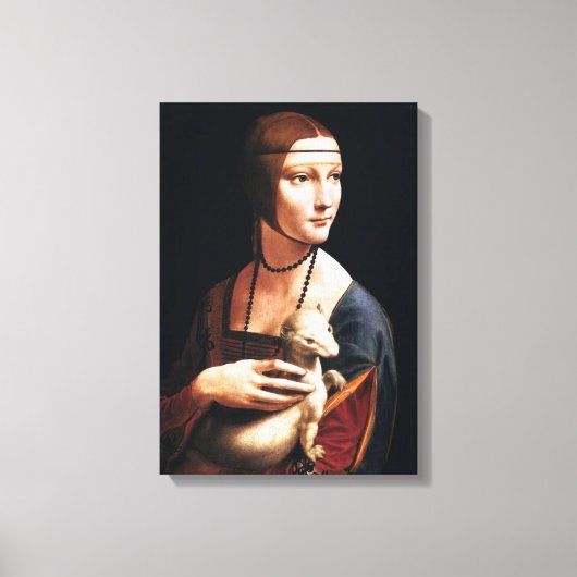Leonardo Da Vinci Lady met een Ermine Canvas Wrap Afdruk (Voorkant)