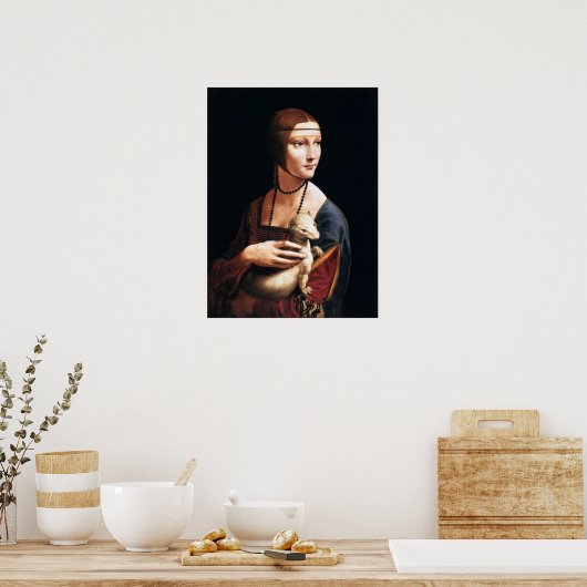 Leonardo Da Vinci Lady met een Ermine-Poster Poster (Keuken)