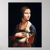 Leonardo Da Vinci Lady met een Ermine-Poster Poster (Voorkant)
