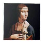 Leonardo Da Vinci Lady met een Ermine Tile Tegeltje (Voorkant)