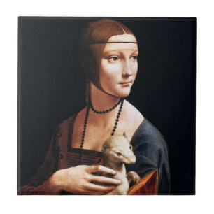 Leonardo Da Vinci Lady met een Ermine Tile Tegeltje