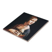 Leonardo Da Vinci Lady met een Ermine Tile Tegeltje (Zijkant)