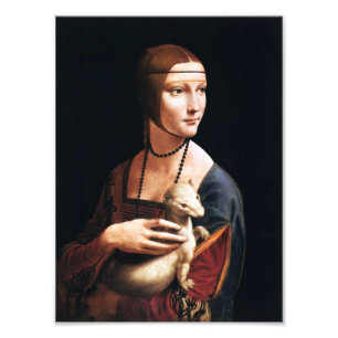 Leonardo Da Vinci Lady met een foto van een ermine Foto Afdruk