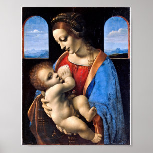 Leonardo da Vinci - Madonna en het kind Poster