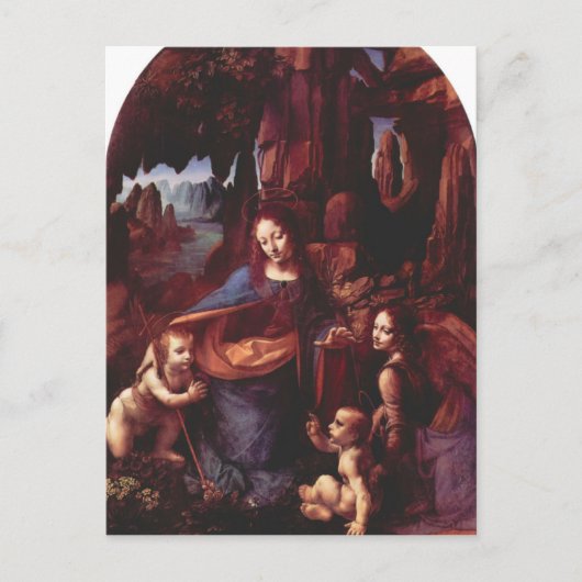 Leonardo da Vinci - Madonna in de rockgrot Briefkaart (Voorkant)